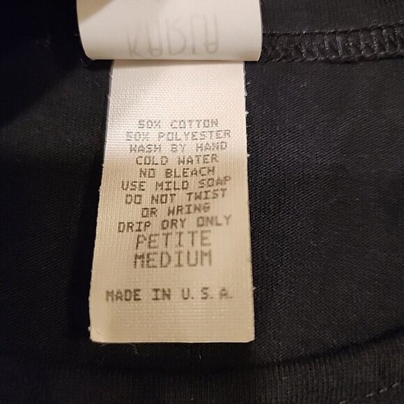 Vintage KARLA MARIE BLACK Casual Tshirt Dress PM Petite Medium Palm Tree - Picture 8 of 8